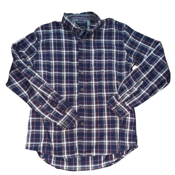 Nickel & iron Other - Nickel & iron Mens Plaid Flannel Shirt-Blue/Purple/White-M-GUC